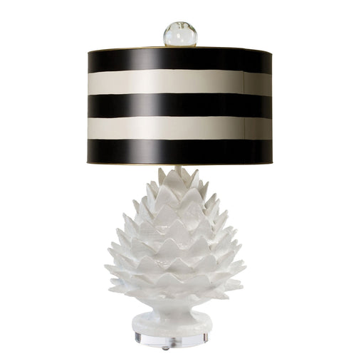 White Artichoke Table Lamp - DeVolder Designs