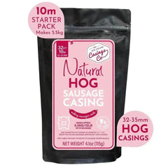 Natural hog sausage casings 32-35mm, 10m pack for Boerewors NZ making.
