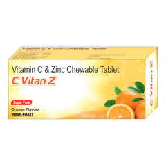 West Coast C Vitan Z Vitamin C Zinc 100 Chewable Orange Flavour Ta Healthvit