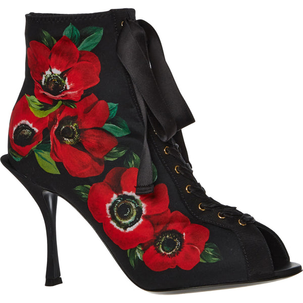 DOLCE & GABBANA Black Floral Patterned Heels – Veronique Luxury Collections