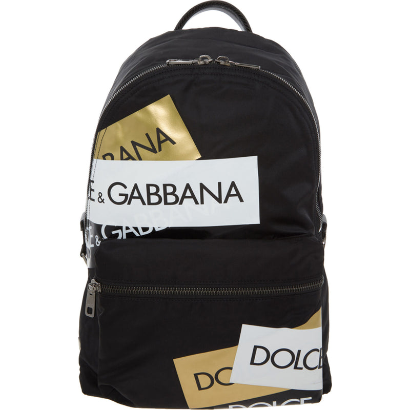 DOLCE & GABBANA Black, White & Gold Branded Backpack – Veronique Luxury  Collections