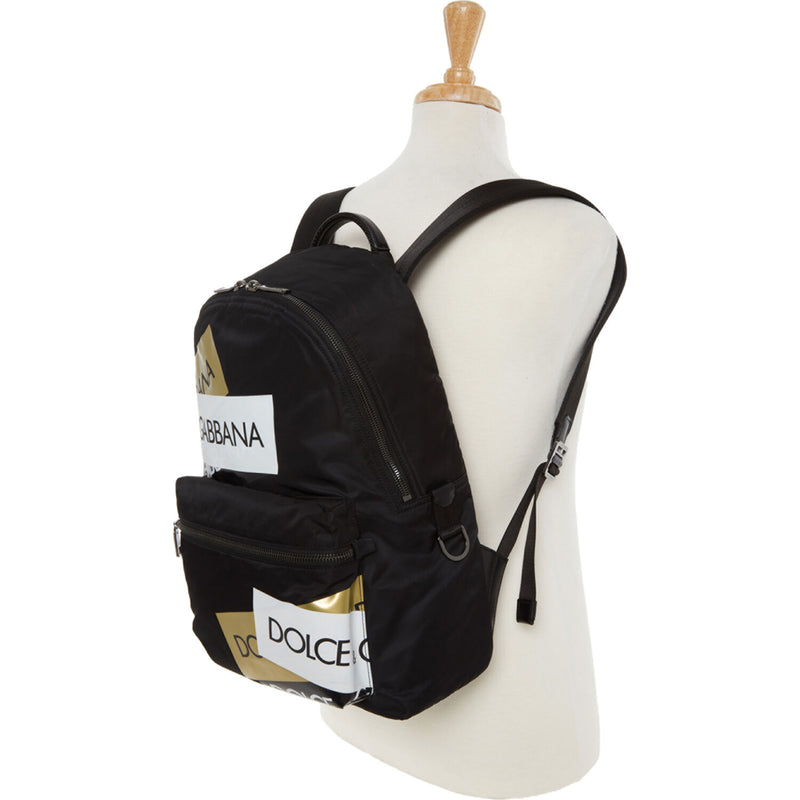 DOLCE & GABBANA Black, White & Gold Branded Backpack – Veronique Luxury  Collections