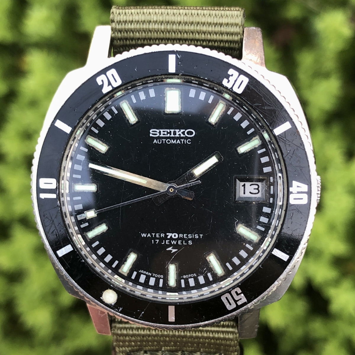 7005-8052 'Poor Man's 62MAS' from August 1972 Black dial – classicseiko