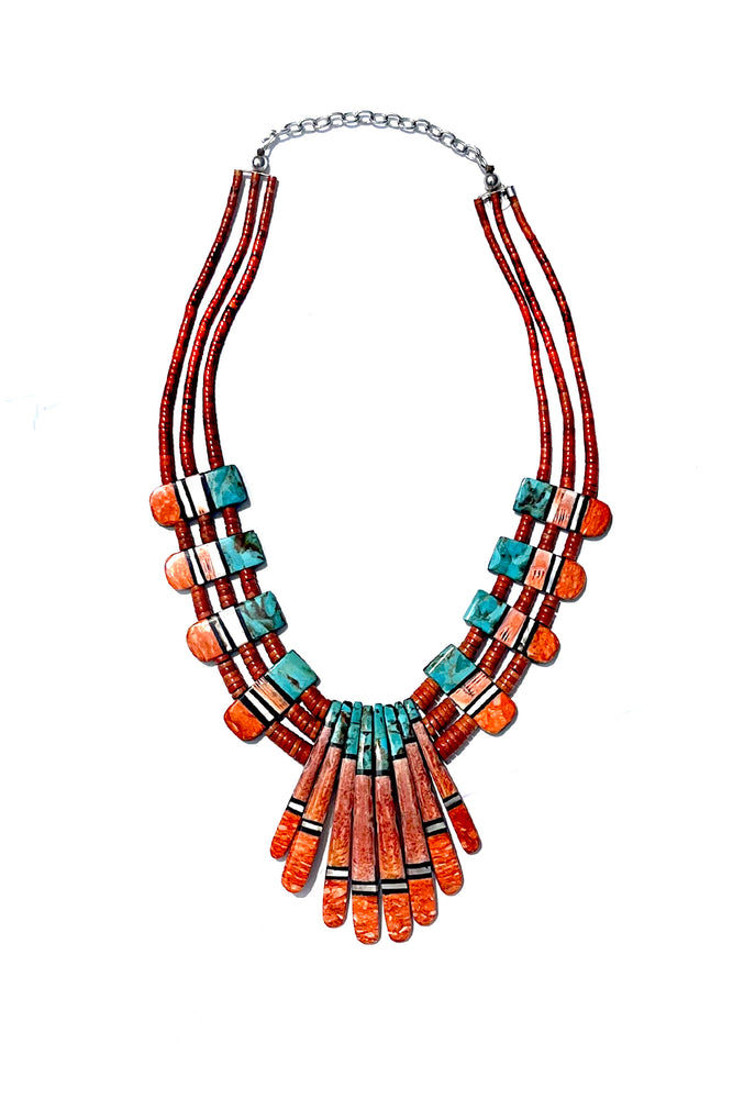 Elephant Spirit - Blue Orange and Silver Labradorite Electroformed Copper Statement  Necklace | Copper Bug Jewelry