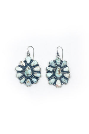 
                
                    Load image into Gallery viewer, Dry Creek White Turquoise Cluster Earrings
                
            