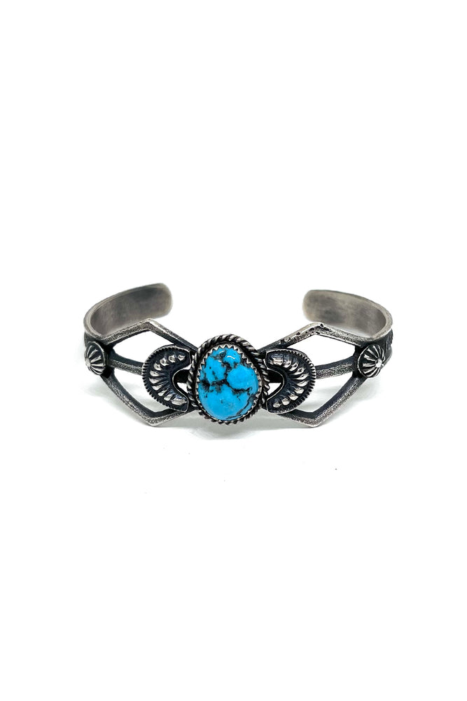 Navajo Sandcast Turquoise Bracelet – Silver Eagle Gallery