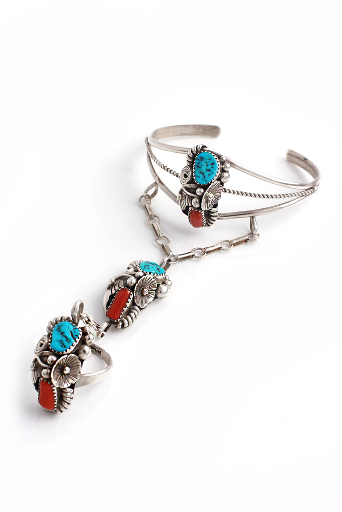 Italian Coral and Turquoise Bracelet  Jewelry  Mahakala Fine Arts