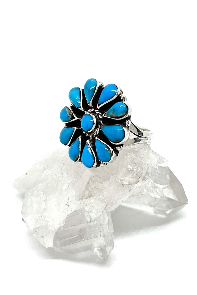 Moh turquoise mini flower toe ring - Shyle
