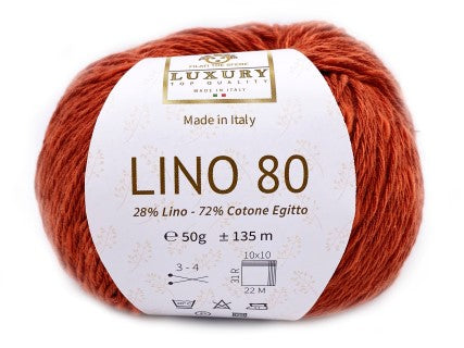 Filato Naturale in Lino e Cotone Egiziano, Confezione da 4 Gomitoli 8 Colori