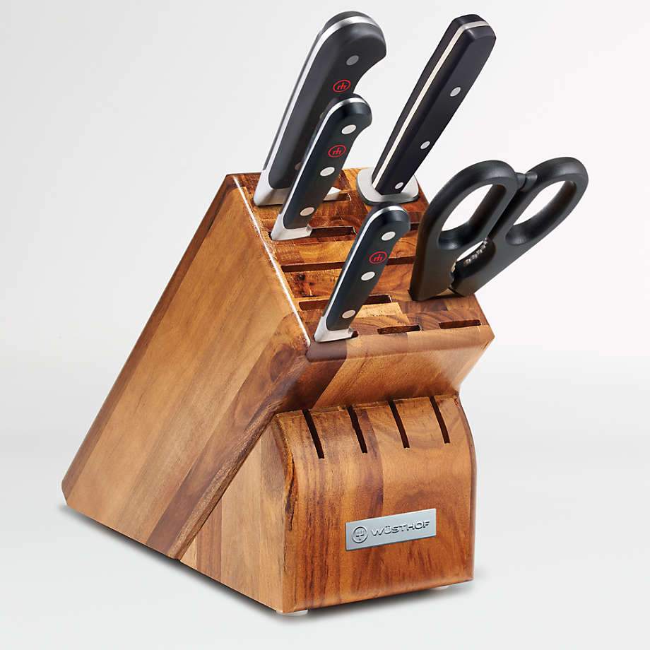 acacia knife block set