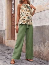 Printed Tank Top and Wide Leg Pants Set (multiple color options) Nav Image 33