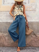 Printed Tank Top and Wide Leg Pants Set (multiple color options) Nav Image 8