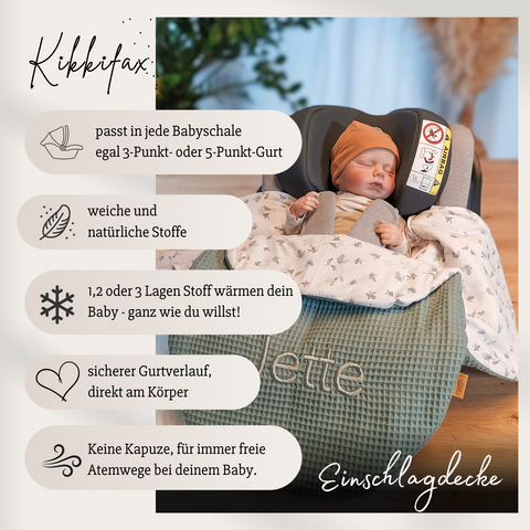 Einschlagdecke für die Babyschale weichem kikkifax \