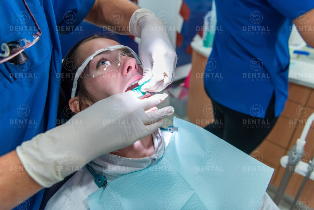 Taking alginate dental impressions- Dental Stock Photos