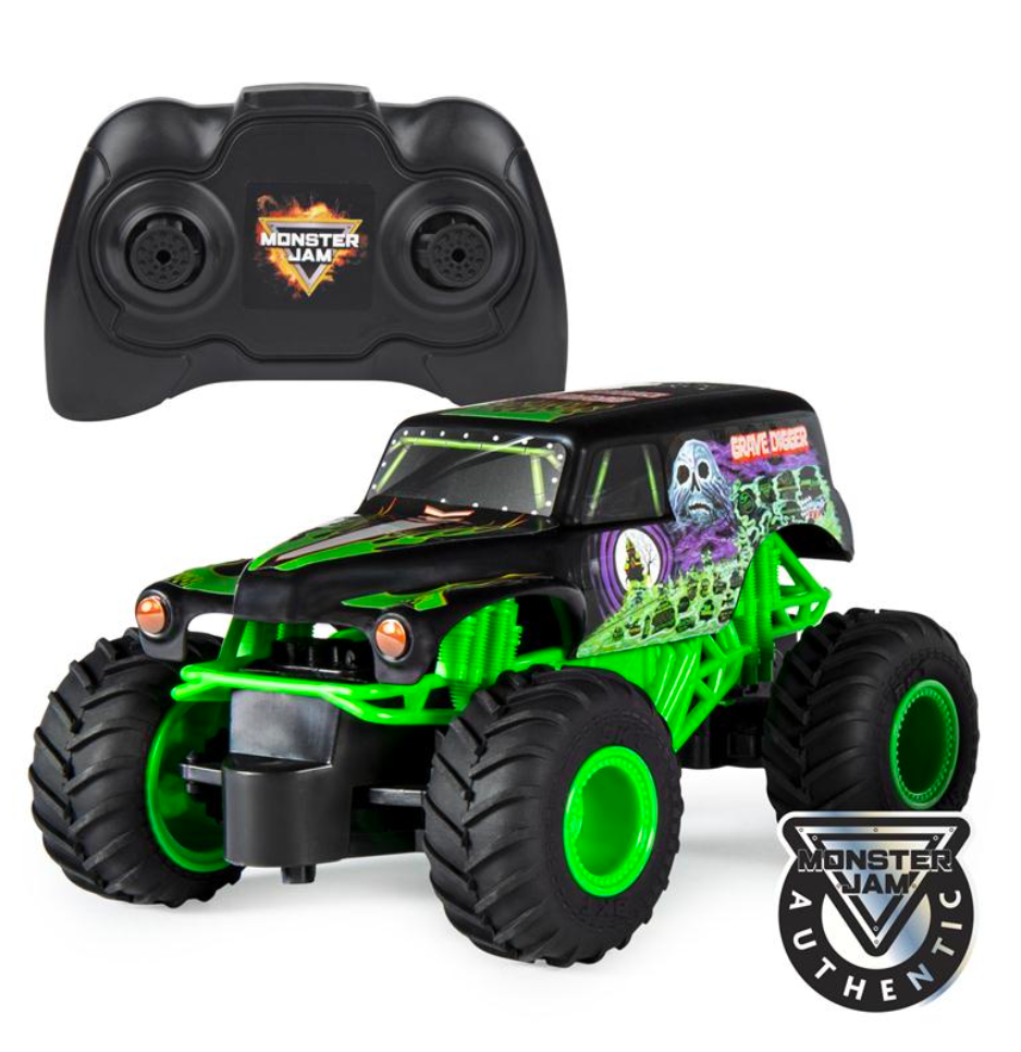 Hot Wheels Monster Trucks, Remote Control Car, Monster Truck Toy with  All-Terrain Wheels, 1:15 Scale Unstoppable Tiger Shark RC