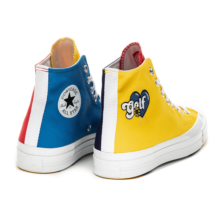 red blue yellow chuck taylors