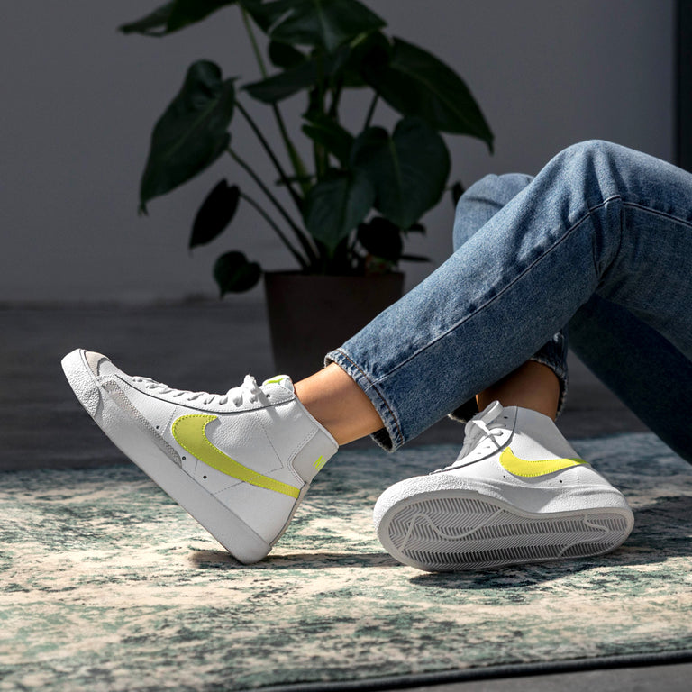 Nike Women's Blazer Mid '77 White/Lemon Venom-Pure Platinum