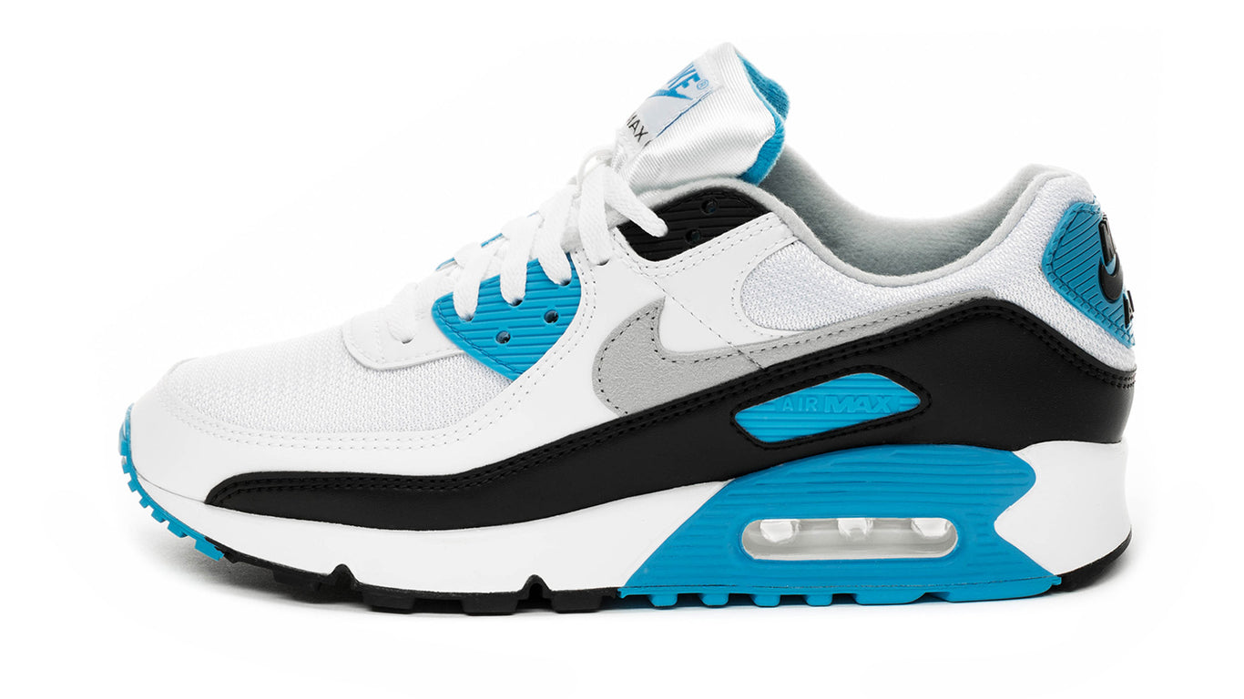 nike air max 90 blue and black and white