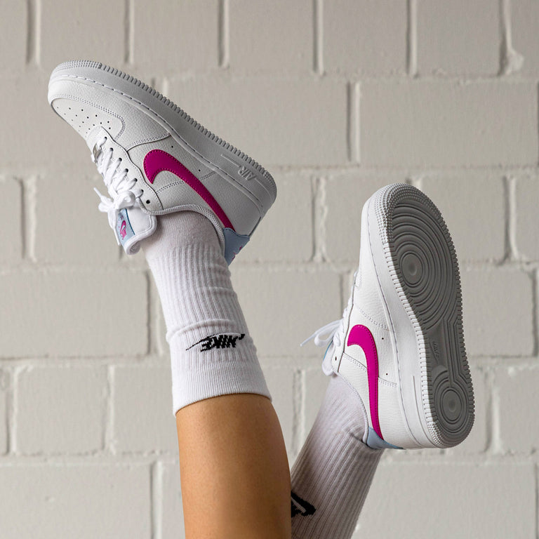nike air force 1 07 white fire pink hydrogen blue