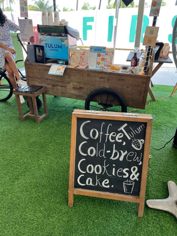 Tulum Coffee kiosk at Jio world drive mall in BKC, Mumbai Serving coffee, cookies, cake and cold brews