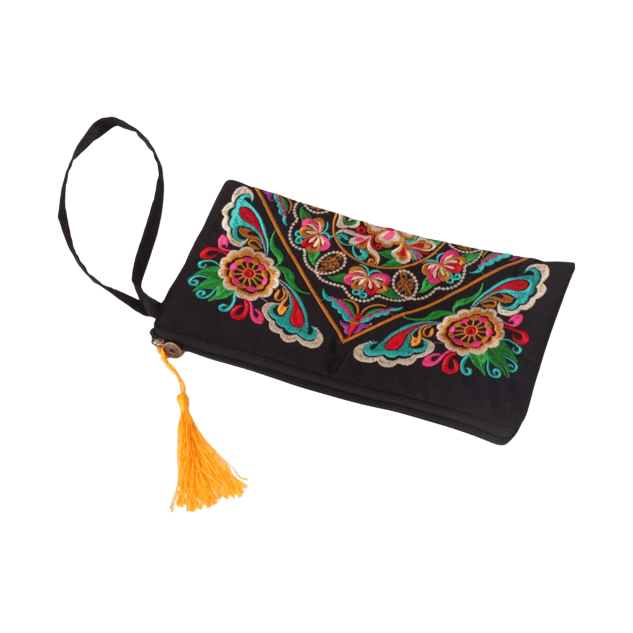 Black Art Silk Embroidered Bags and Clutches HBDACS287