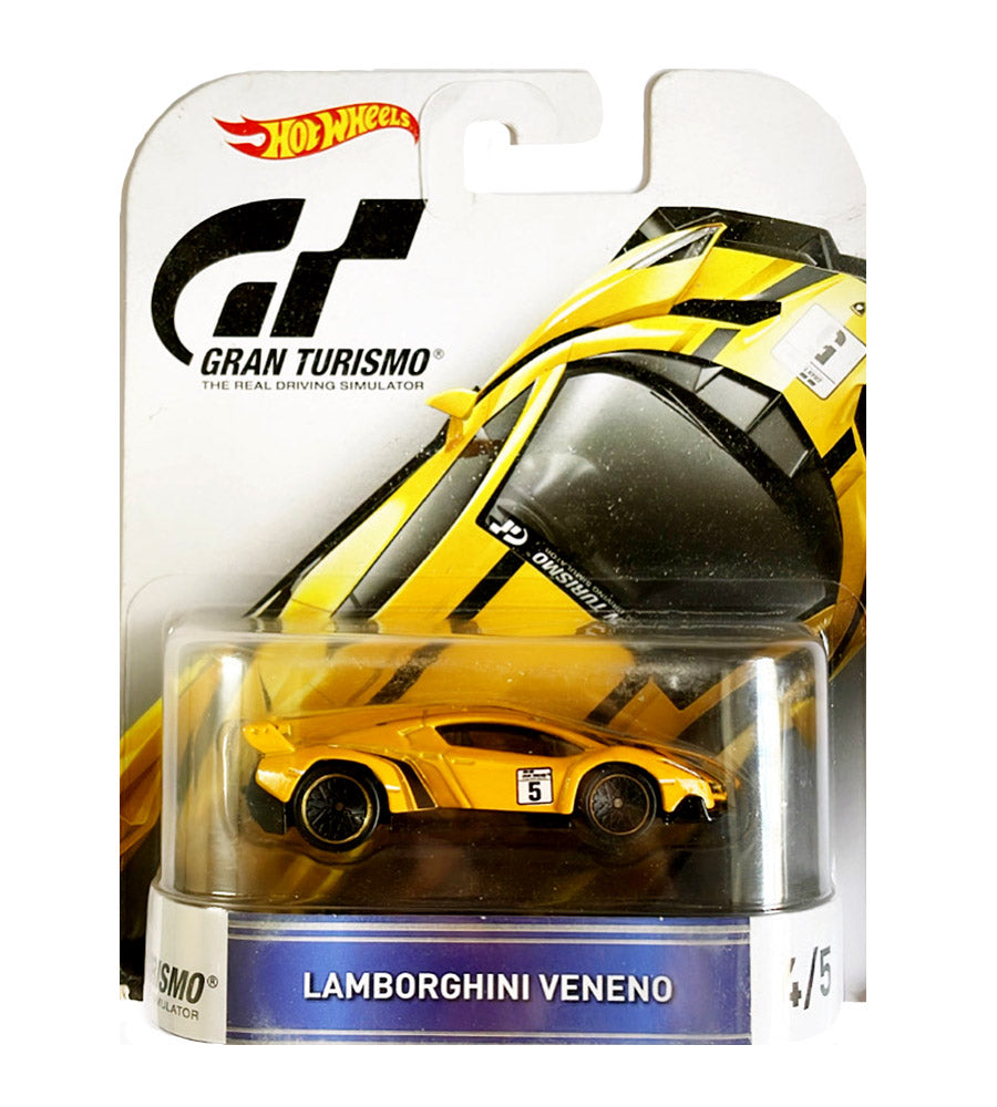 EXCLUSIVES Hot Wheels Gran Turismo Lamborghini Veneno - Yellow / Black–  