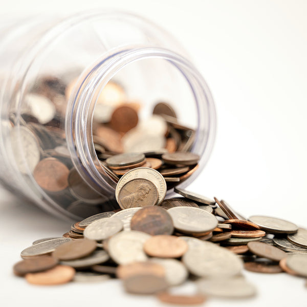 Jar of saved coins