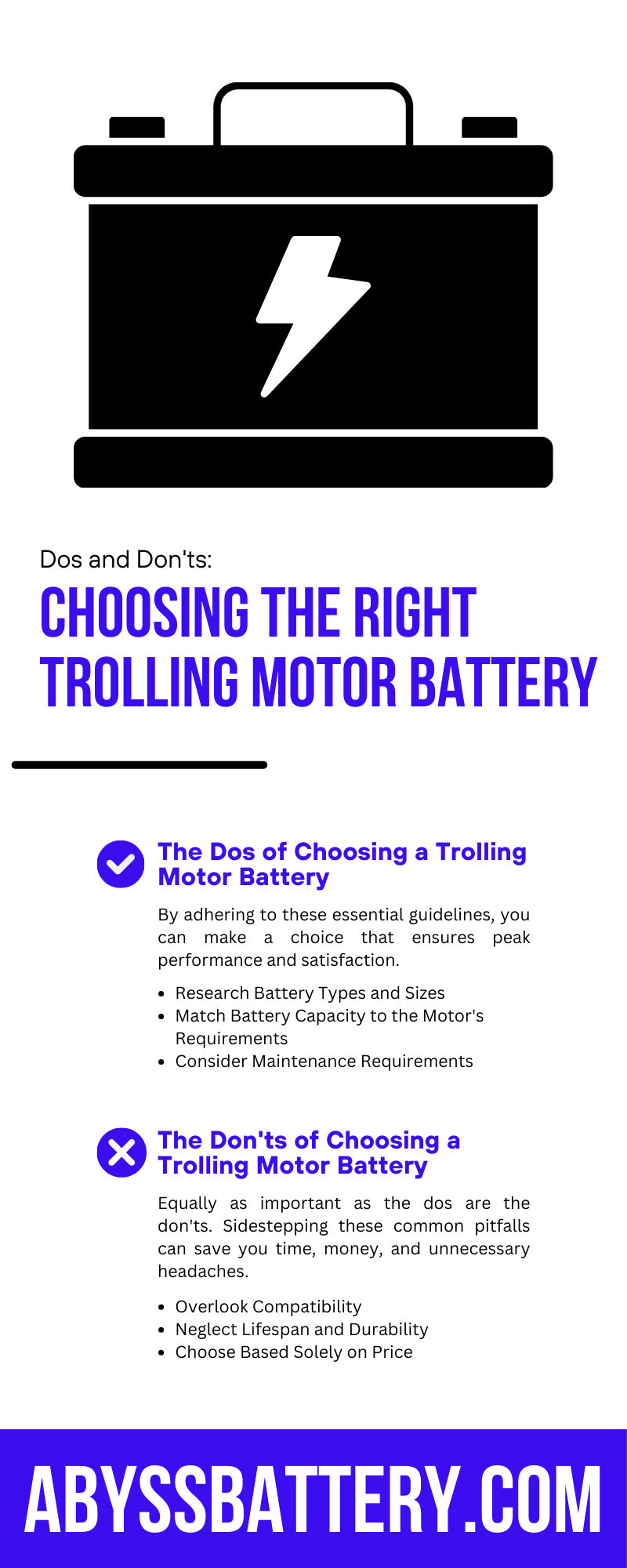 Dos and Don'ts: Choosing the Right Trolling Motor Battery