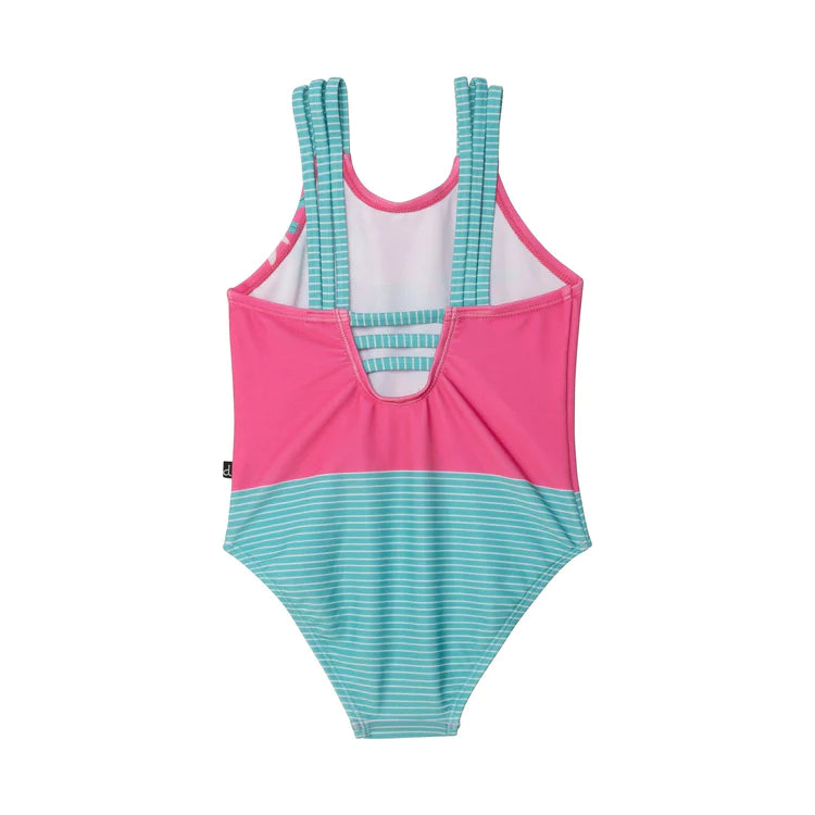 Squeaky Chimp Isometric Striped 3D One Piece Bathing Suit (Size: M)