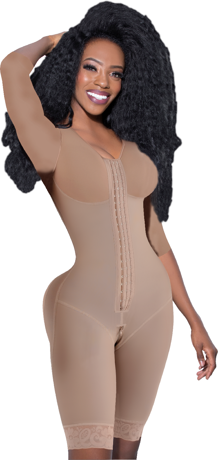HS53 Colombian SHAPEWEAR, Sleeve and Built-in Bra, Daily Use