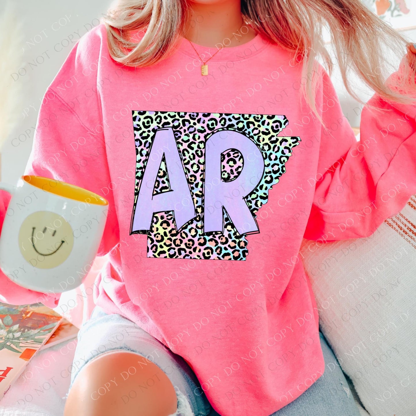 Pastel Leopard State Sweatshirt- All 50 state options
