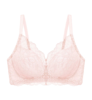 Buy N-Gal Non Padded Non Wired Medium + Coverage Lace Bra - Light Pink at  Rs.384 online