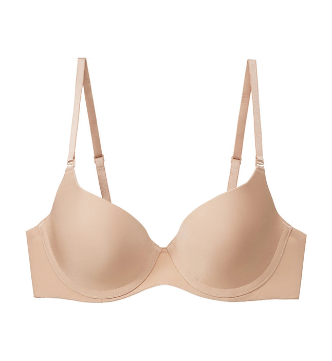TU 40E Bra Beige Plunge T-Shirt Comfort Full Cup Padded Non-wired