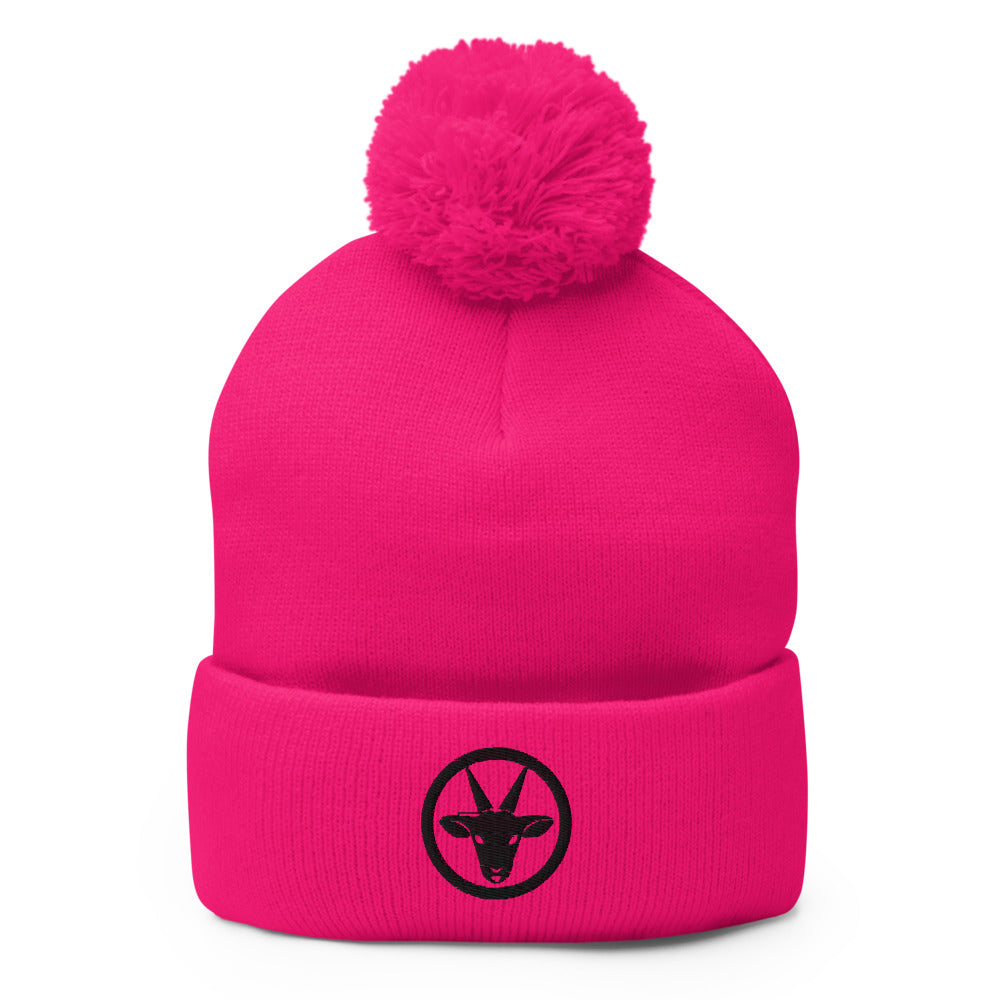 Black Goat Shocking Pink Pom Pom Hat Goatgolf Store