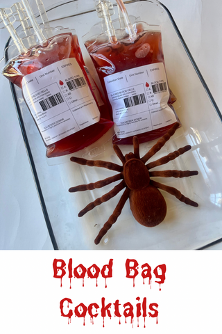 Halloween Cocktails in Blood bags