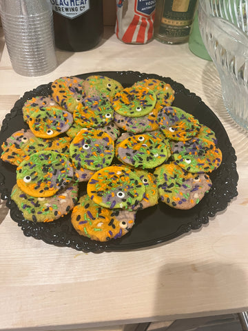 Halloween cookies with sprinkles and edible eye