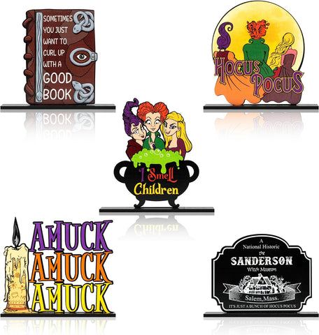 Hocus Pocus Decorations - Hocus Pocus Centerpieces 5 piece wooden