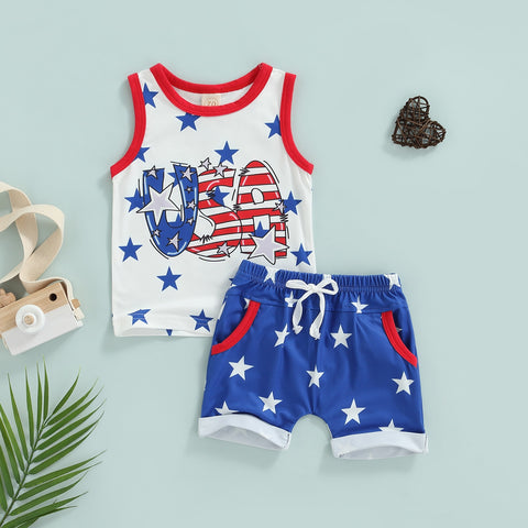 baby boy 2 pcs set independence day