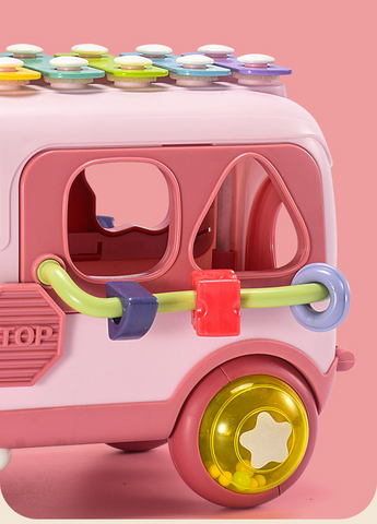 beautiful baby toddler gift for Christmas, bus toy with xylophone and matching shapes