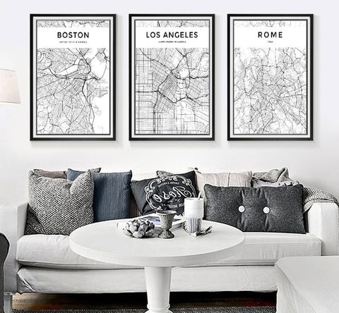 wall décor city maps, wall décor with maps for kids