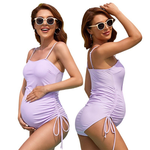 One piece maternity swimsuit pink