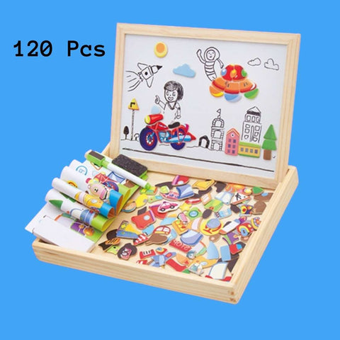 Multifunctional drawing board and puzzle for kids