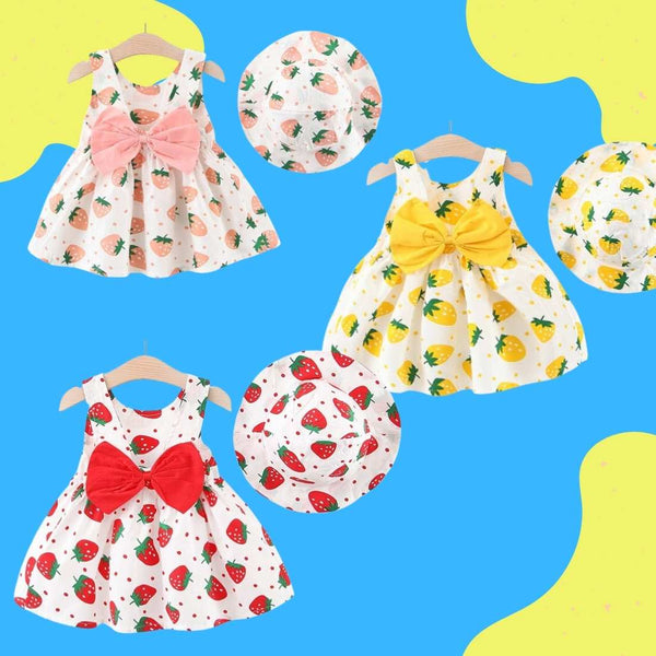 2 pcs baby girl clothing set strawbery print