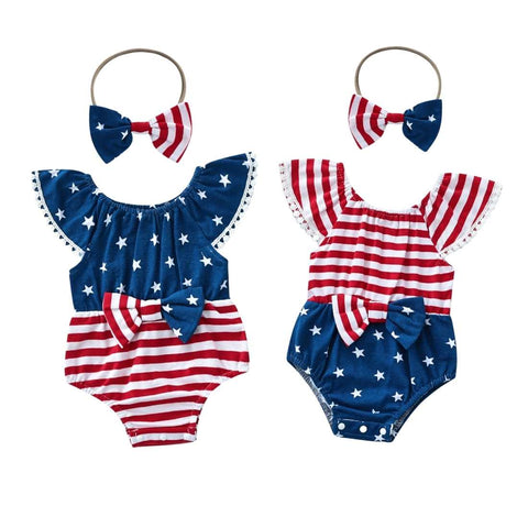 baby girl romper USA independence day