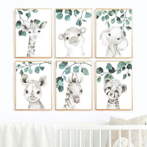 safari animals canvas