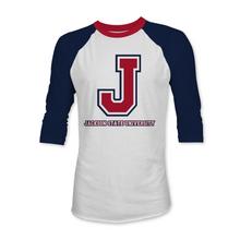 Load image into Gallery viewer, Jackson State Tigers Tri-Color J Baseball Fine Jersey T-Shirt
