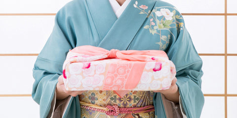 Woman holding a furoshiki