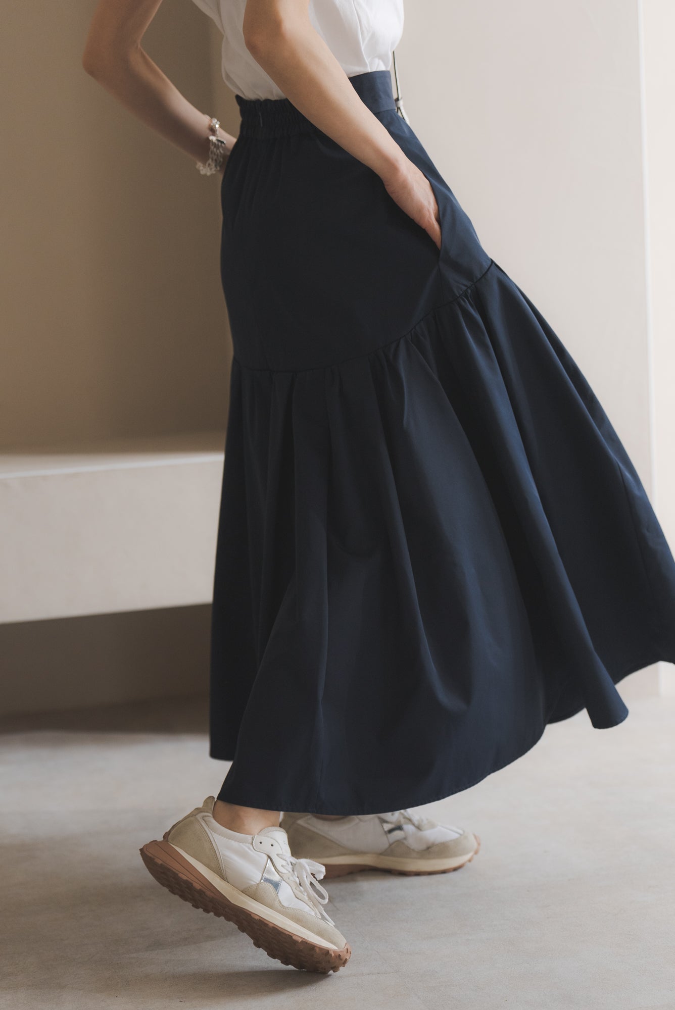 FLARED TAFFETA SKIRT