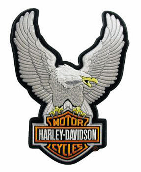 Harley-Davidson 4.5 in. Embroidered Trademark Bar & Shield Emblem Patch -  Gray