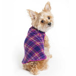 Stretch Fleece Pullover in Mulberry Plaid
